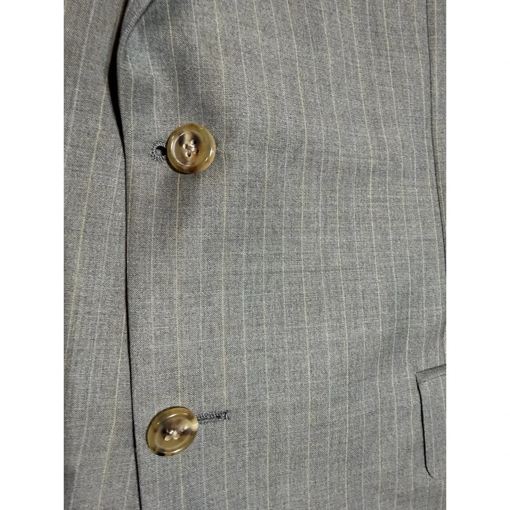 Hickey Freeman Nordstrom Blazer 41R Gray Pinstripe Wool USA Union Made